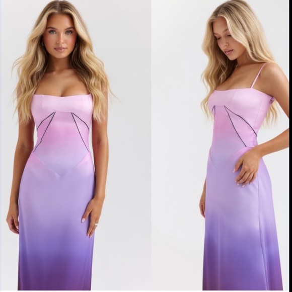 HOUSE OF CB 'Anabella' Ombre Lace Up Maxi Dress Small US(Regular Cup) 4-6 $345